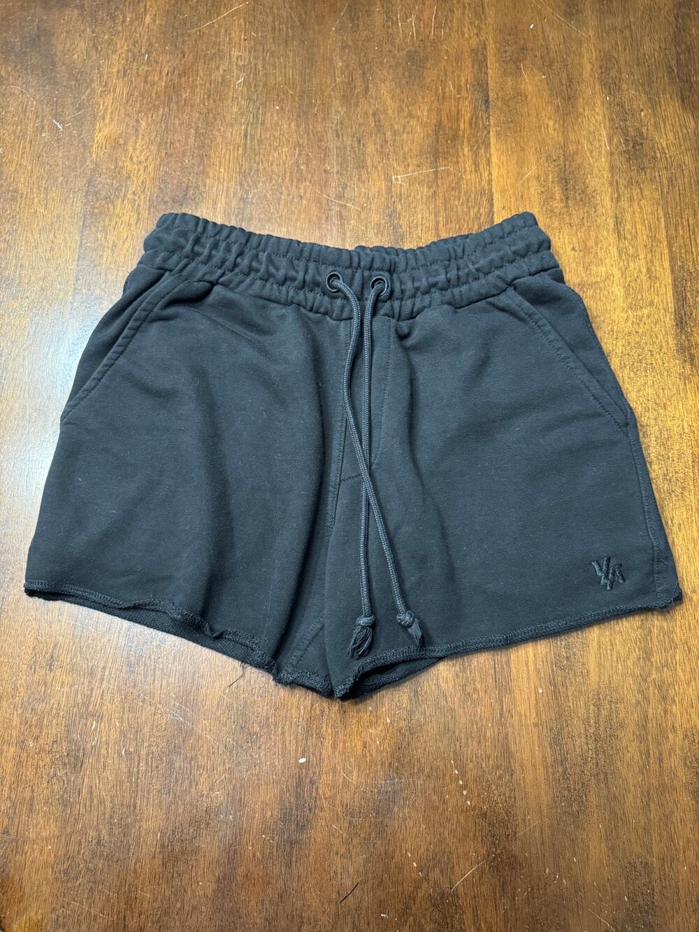 YoungLA Women's Black Elastic Waist Shorts with Drawsting